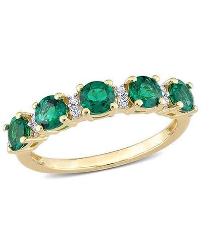 Rina Limor Silver 1.42 Ct. Tw. Gemstone Half-eternity Ring - Green