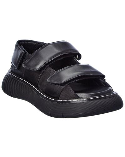 Khaite Murray Chunky Leather Sandal - Black