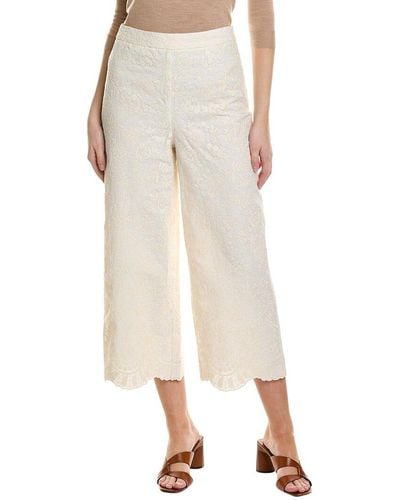 Boden Embroidered Wide Leg Trouser - Natural