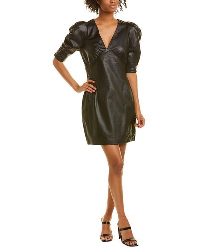 Lamarque Matilda Leather Mini Dress - Black