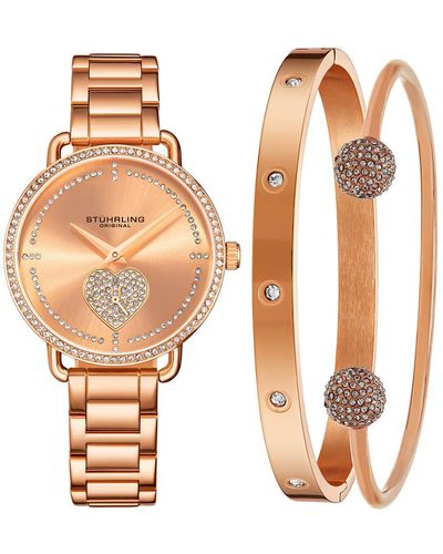Stuhrling Vogue Watch & Bracelets - Orange
