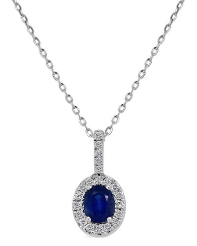 Sabrina Designs 14k 0.55 Ct. Tw. Diamond & Sapphire Oval Pendant - Blue