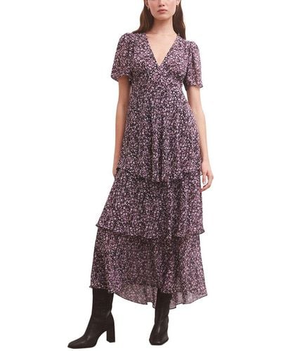 Z Supply Everly Floral Midi Dress - Purple