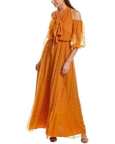 Shoshanna Silk-blend Maxi Dress - Orange