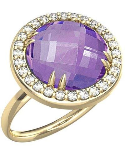 I. REISS 14k 3.45 Ct. Tw. Diamond & Amethyst Cocktail Ring - Purple