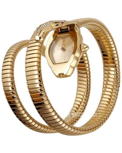 Just Cavalli Glam Chic Snake Gold-tone Dial Watch - Metallic