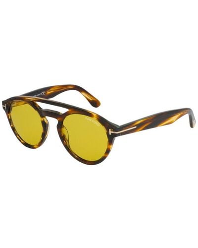 Tom Ford 50mm Round Sunglasses - Yellow