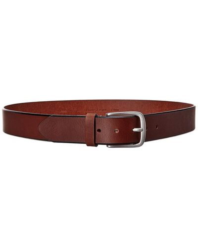 Brass Mark Leather Belt - Brown
