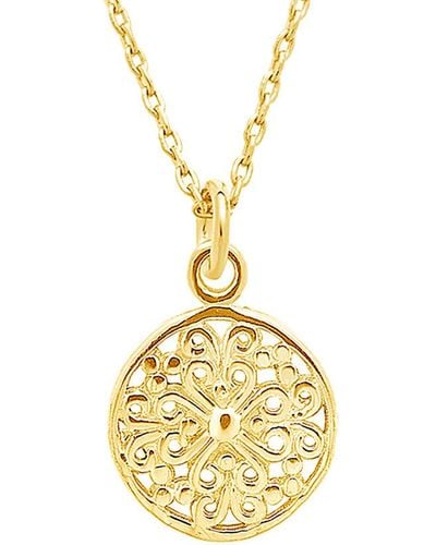 Sterling Forever 14k Over Silver Pendant Necklace - Metallic