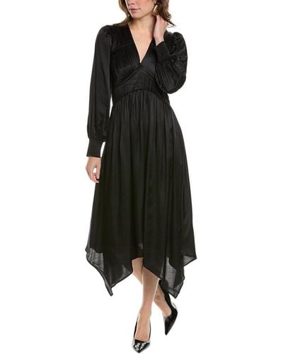 AllSaints Estelle Silk-blend Midi Dress - Black