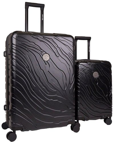 Roberto Cavalli Molded Zebra Luggage Set - Black