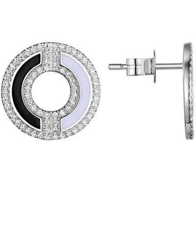 Diana M. Jewels Fine Jewelry 14k 0.30 Ct. Tw. Diamond Enamel Earrings - Metallic