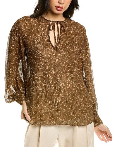 Vince Starry Dot Blouse - Brown