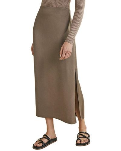 Boden Satin Column Skirt - Brown