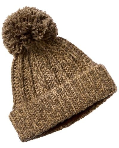 Portolano Chunky Knit Pom Wool-blend Hat - Brown