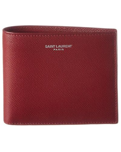 Saint Laurent Paris East/west Leather Bifold Wallet - Red