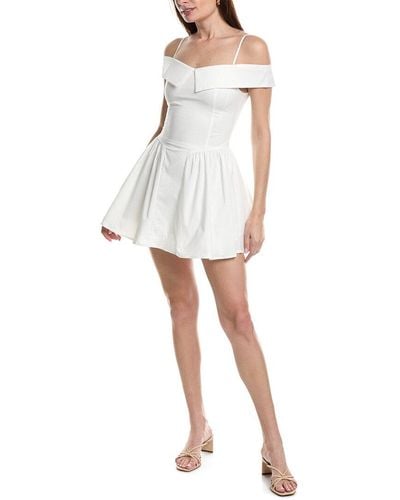 Moonsea Fold-over Mini Dress - White