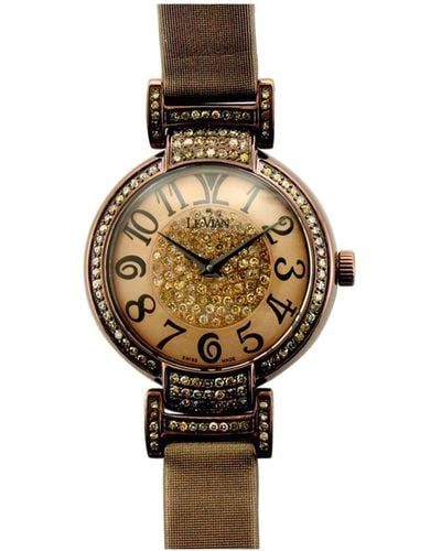 Le Vian Le Vian Leather Diamond Watch - Metallic