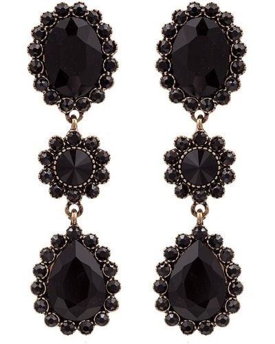 Eye Candy LA Luxe Collection Crystal Cascade Drop Earrings - Black