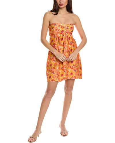 ViX Lowana Mustard Chloe Mini Dress - Orange