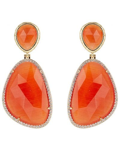 Eye Candy LA The Luxe Collection 14k Plated Chilli Onyx Earrings - Orange