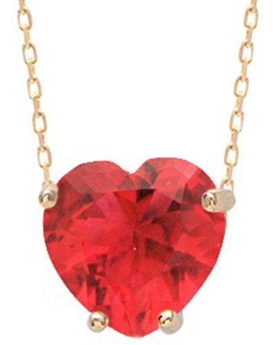 Gabi Rielle Gold Over Silver Cz Necklace - Red