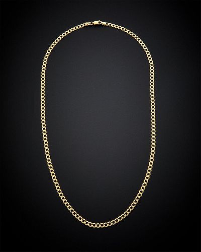 Italian Gold 14k Miami Curb Chain Necklace - Black