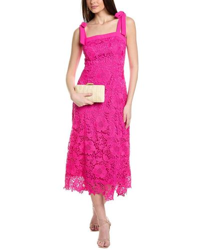 Julia Jordan Lace Midi Dress - Pink