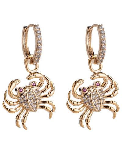 Eye Candy LA Luxe Collection Cz Lydia Crab Huggie Earrings - Metallic