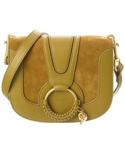 See By Chloé Hana Small Leather & Suede Crossbody - Green