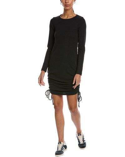 Chaser Brand Cinched Linen-blend Midi Dress - Black