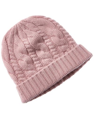 Sofiacashmere Chunky Cable Cashmere Hat - Pink
