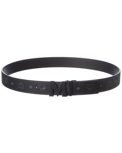 MCM Claus Matte Reversible Leather Belt - Black