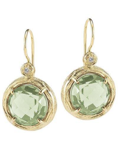 I. REISS Color Collection 14k 2.78 Ct. Tw. Diamond & Green Amethyst Earrings