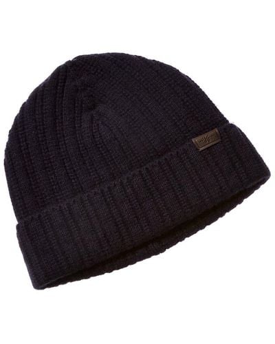 Hickey Freeman Marled Ribbed Cashmere Hat - Blue