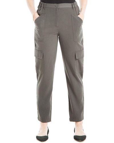 Max Studio Soft Twill Cargo Trousers - Grey