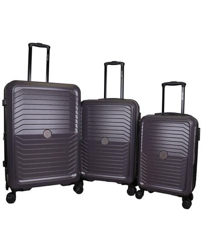 Roberto Cavalli Carbon Fiber 3pc Expandable Luggage Set - Purple