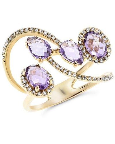 Monary 14k 1.95 Ct. Tw. Diamond & Amethyst Ring - Multicolor