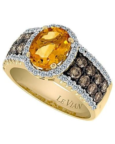 Le Vian ? 14k 1.67 Ct. Tw. Diamond & Citrine Ring - Metallic