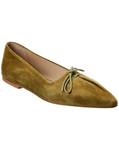 Theory Pleated Suede Ballet Flat - Brown
