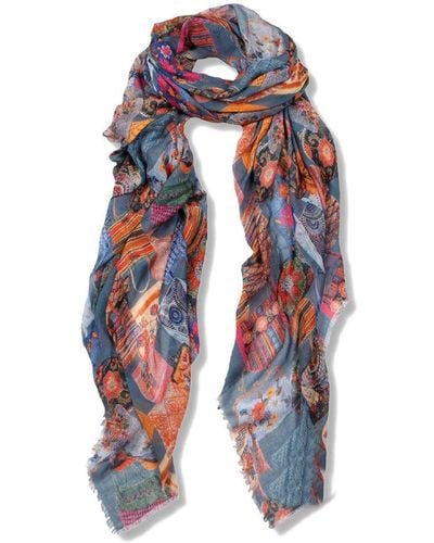 Blue Pacific Vintage Locale New York Tapestry Cashmere and Silk Scarf
