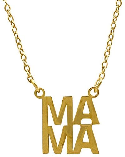 Adornia 14k Plated Block Mama Necklace - Metallic