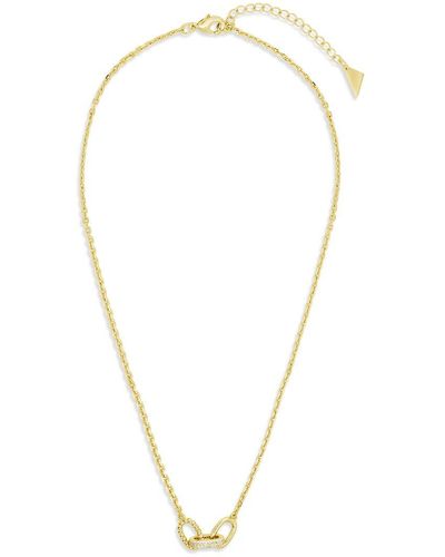 Sterling Forever 14k Plated Cz Journi Rope Twist Chain Link Pendant Necklace - Multicolor