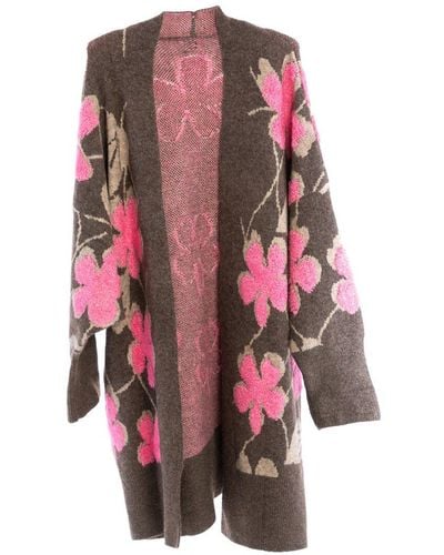 Saachi Floral Knit Cardigan - Pink