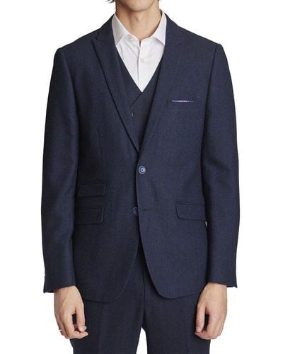 Paisley & Gray Ashton Peak Slim Fit Wool-blend Jacket - Blue