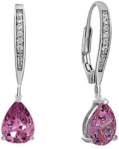 Genevive Jewelry Silver Earrings - Pink