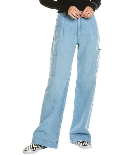 Joe's Jeans The Petra Blossom Linen-blend Wide Leg Jean - Blue