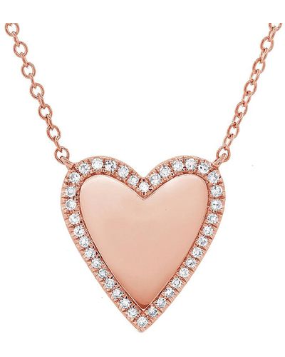 Sabrina Designs 14k Rose Gold 0.09 Ct. Tw. Diamond Heart Necklace - Pink