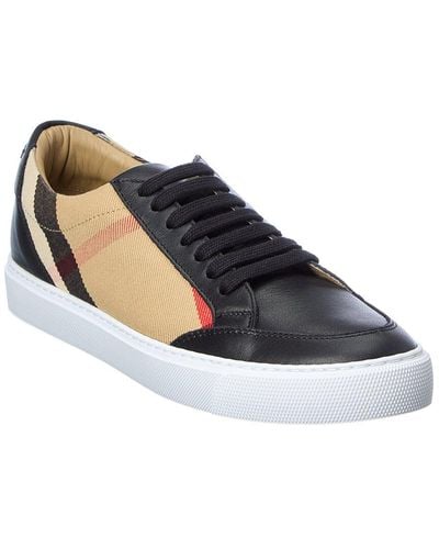 Burberry House Check Canvas & Leather Sneaker - Blue
