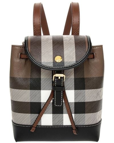 Burberry Canvas & Leather Micro Backpack - Black